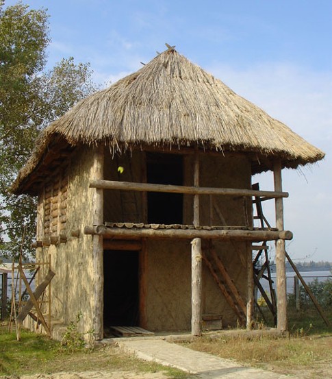 Image - A reconstructed dwelling of the Trypilian culture period. 